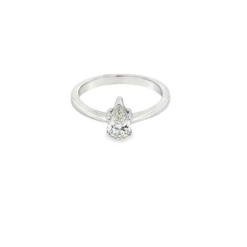 White Gold 0.59ct Pear Cut Diamond Ring