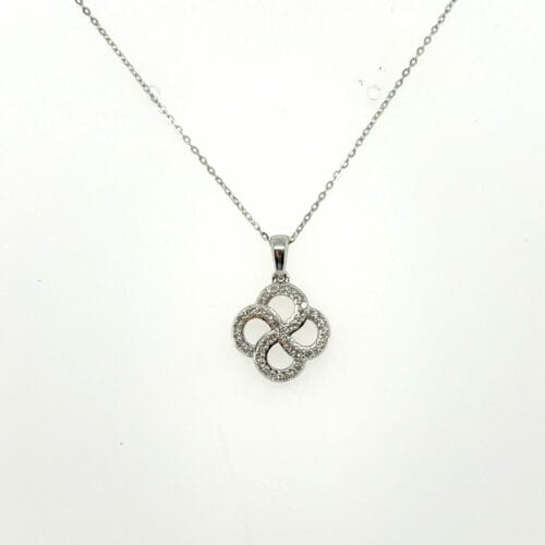 White Gold Diamond Organic Swirl Pendant