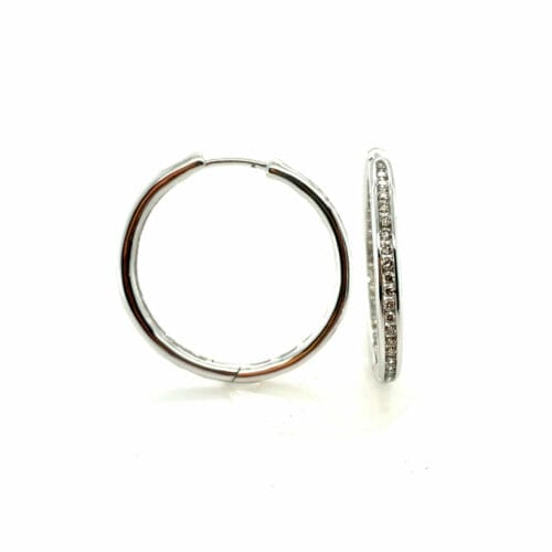 White Gold 1.00ct Diamond Hoop Earrings