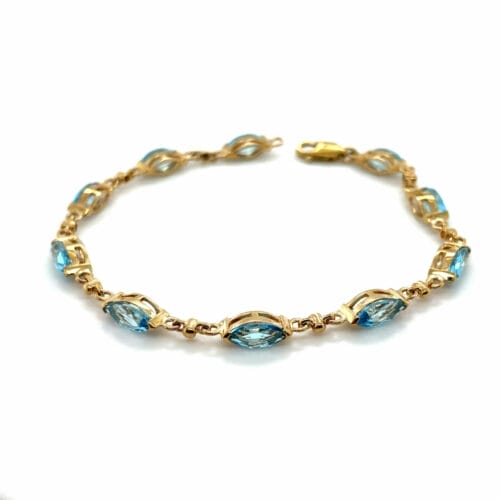 Yellow Gold Blue Topaz Bracelet