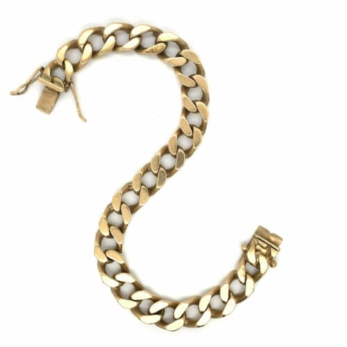 Vintage Yellow Gold Heavy Curb Bracelet