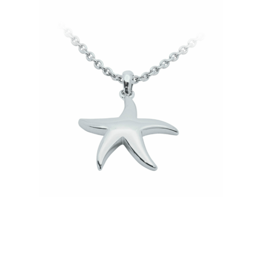 Sterling Silver Plain Single Starfish Necklace