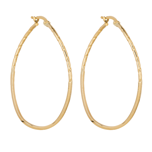 Yellow Gold Large Twist Hoop Earrings