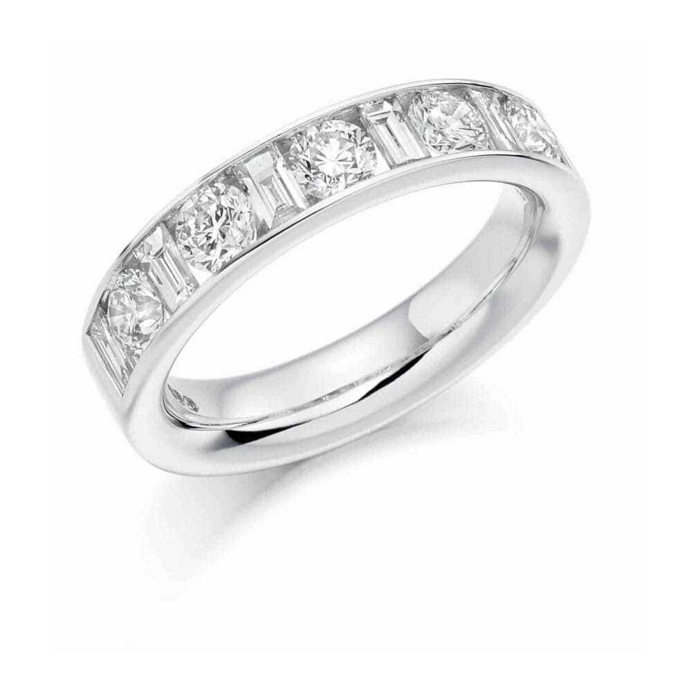 Channel Set Brilliant and Baguette Cut Diamond Eternity Ring 1.50ct