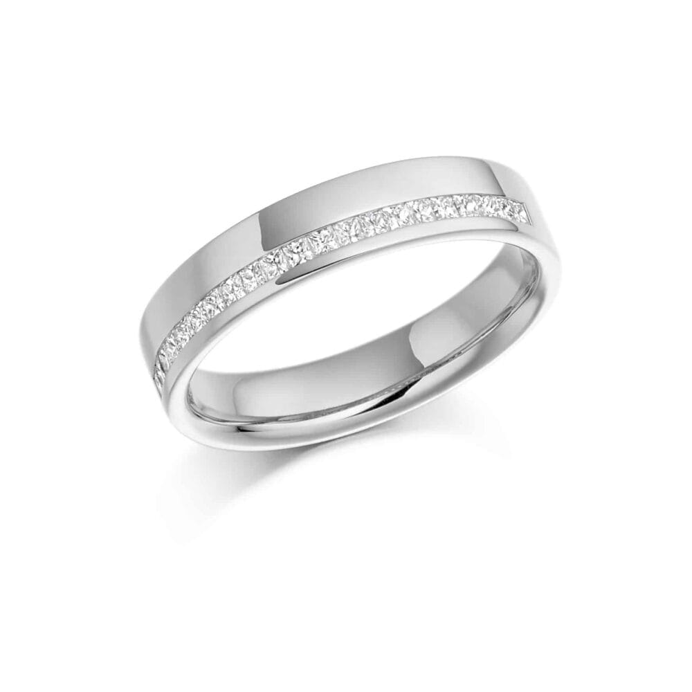 Off-Set Channel Set Princess Cut Diamond Eternity Ring 0.25ct