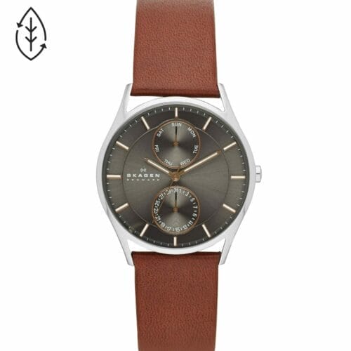 Holst Chronograph Medium Brown Leather Multifunction Watch
