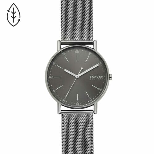 Signatur Three-Hand Grey Steel Mesh Watch