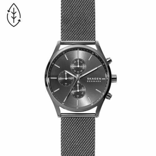 Holst Chronograph Charcoal Steel Mesh Watch