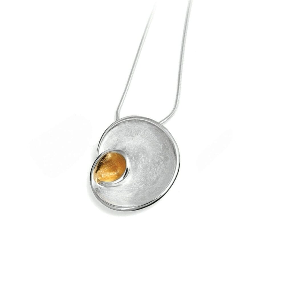 Sterling Silver Gold Vermeil Shell Pendant & Chain