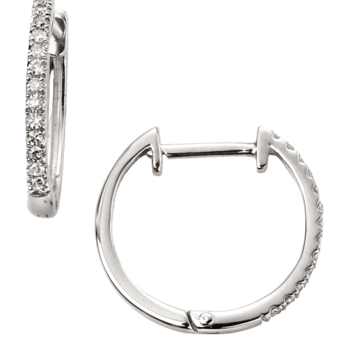 White Gold Diamond Huggy Earrings