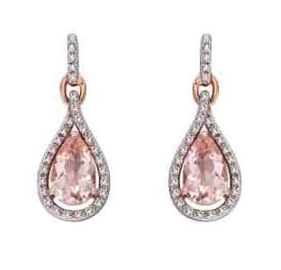Morganite Teardrop Shape Earrings
