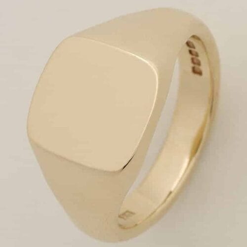 Cushion Shape Heavy Signet Ring 12.75mm x 13mm