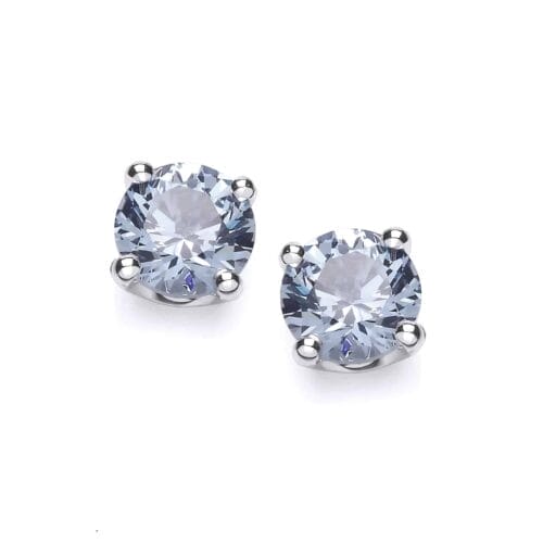 Sterling Silver Simple 1/2ct CZ Solitaire Stud Earrings