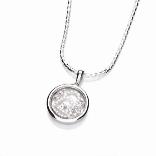 Sterling Silver Celestial Together Forever Heart Pendant