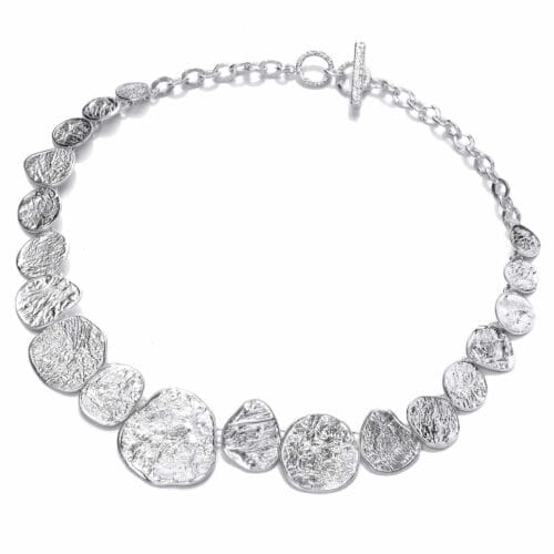 Sterling Silver Flat Earth Statement Necklace