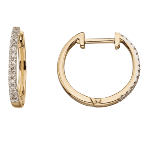 Yellow Gold Diamond Huggies Earrings