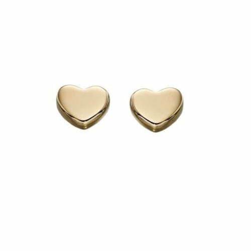 Yellow Gold Heart Stud Earrings