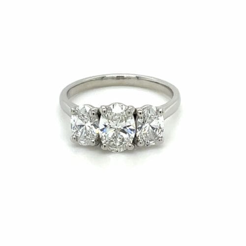 Lab-Grown Diamond Platinum 2.00ct 3 Stone Diamond Ring