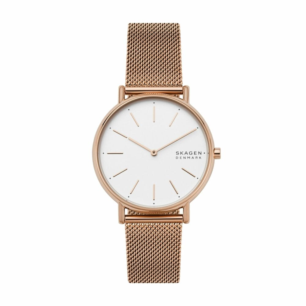 Signatur Rose-Tone Steel Mesh Watch