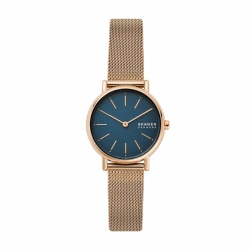 Menu Signatur Lille Two-Hand Rose-Tone Steel Mesh Watch