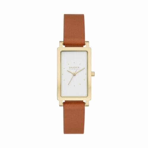 Hagen Three-Hand Brown Leather Tank Watch