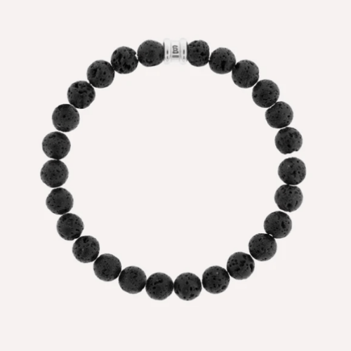 8mm Round Gemstone Bracelet Lava