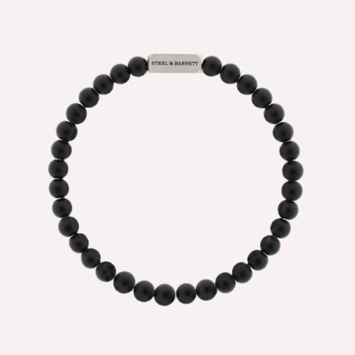 Natural Ned 6mm Round Gemstone Bracelet Black Onyx