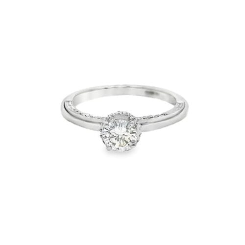 Platinum 0.44ct Diamond Hidden Halo Ring