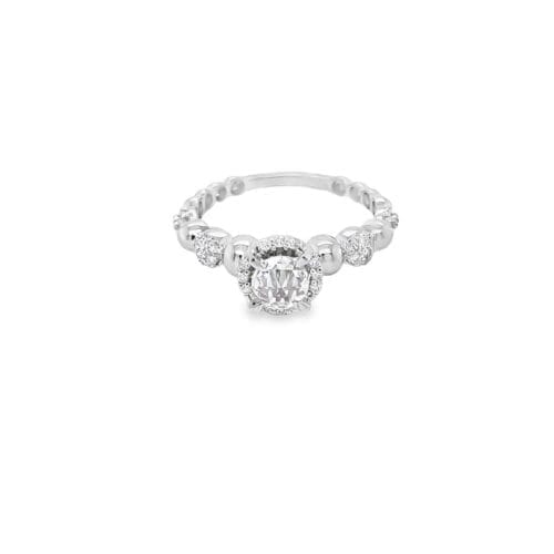 18ct White Gold Rose Cut Diamond Ring 0.47ct
