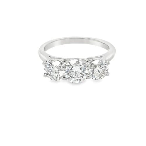 18ct White Gold 1.84ct Diamond Trilogy Ring