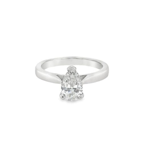 Lab-Grown Diamond Platinum 1.00ct Pear Cut Diamond Ring