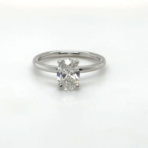 Lab-Grown Diamond Platinum 1.12ct Oval Cut Diamond Ring