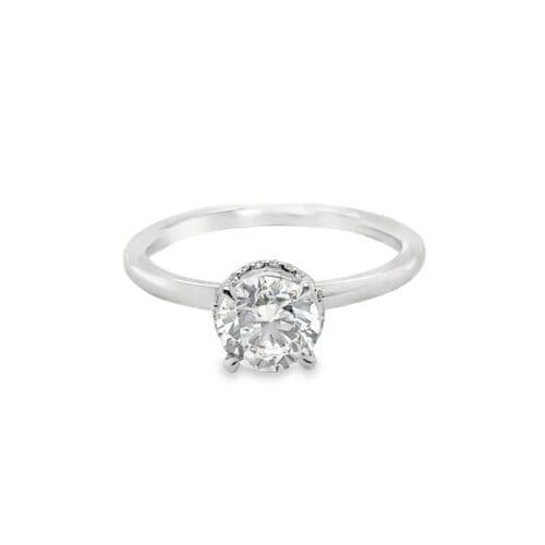 Lab-Grown Diamond Platinum 1.00ct Diamond Hidden Halo Ring