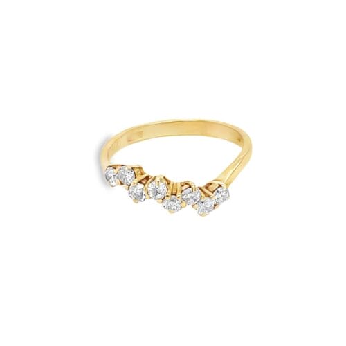Vintage 18ct Gold 8 Diamond Twist Ring
