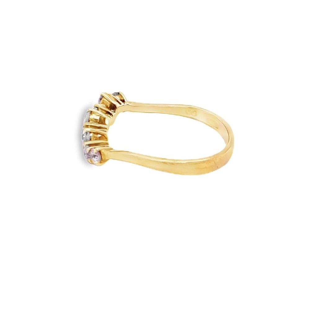 Vintage 18ct Gold 8 Diamond Twist Ring - Image 2