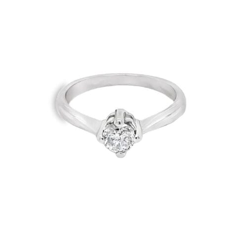 Vintage 18ct White Gold Single Stone Diamond Ring