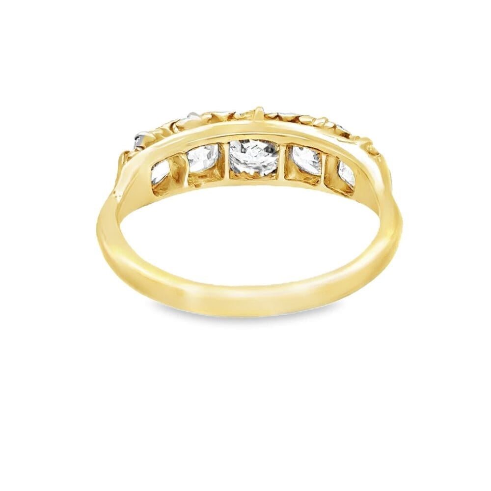 Vintage 18ct Yellow Gold 2.65ct 5 Stone Old Cut Diamond Ring - Image 3