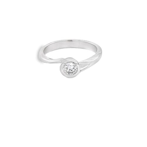 Vintage 18ct White Gold 0.40ct Diamond Twist Ring