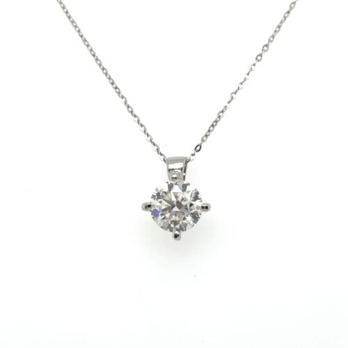 Platinum 0.80ct NESW Diamond Pendant with White Gold Chain
