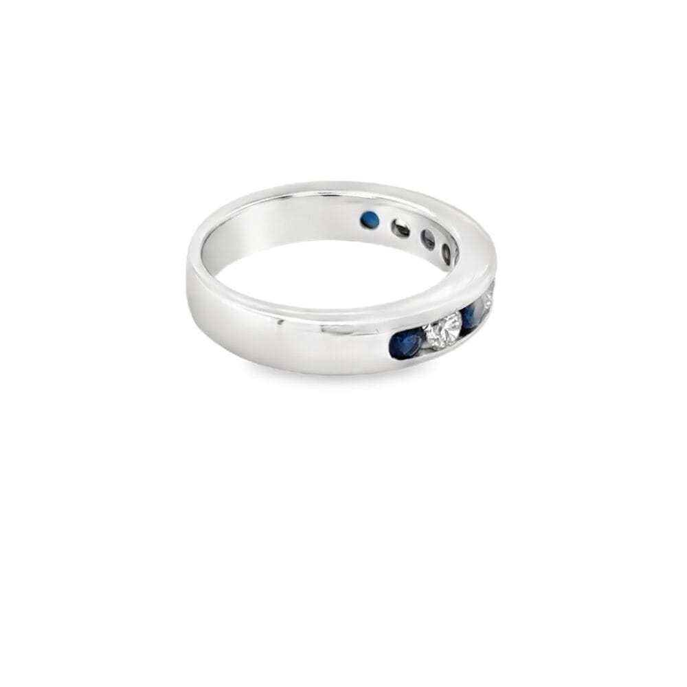 Platinum Ruby & Diamond Channel Set Eternity Ring - Image 2