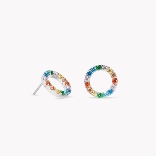 Earrings Sparkling Circle silver-multicolour
