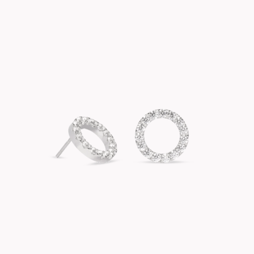 Earrings Sparkling Circle silver-crystal