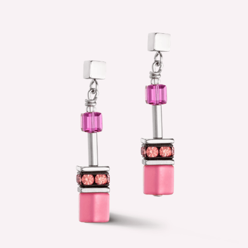 GeoCUBE® Iconic earrings Viva Magenta