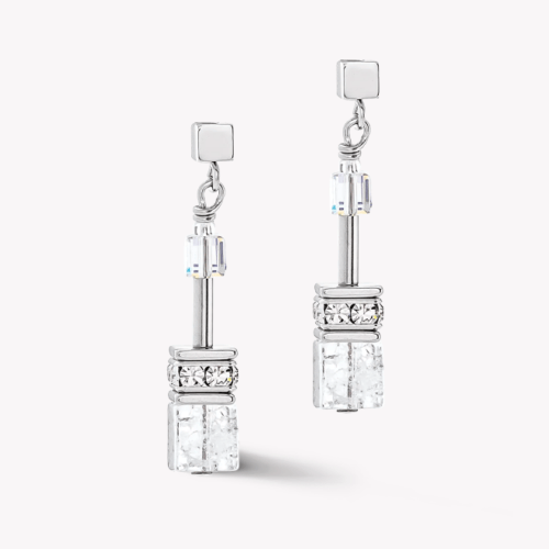 GeoCUBE® Iconic Nature earrings silver-white