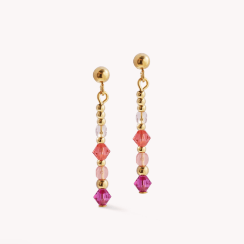 Earrings Golden Sphere Shape Mix rose