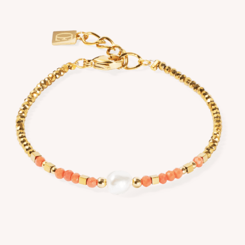 Bracelet Sunset Pearl gold-coral