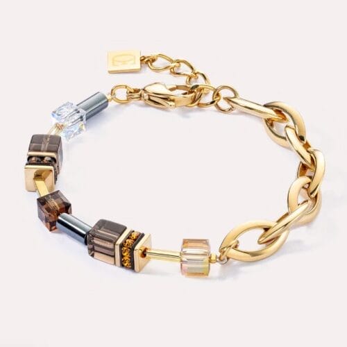 GeoCUBE® Chunky Chain bracelet gold-brown