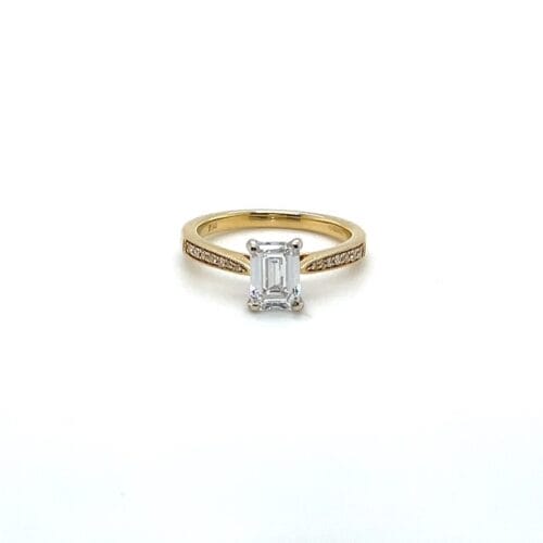 Lab-Grown Diamond 18ct Yellow Gold 1.00ct Emerald Cut Diamond Ring
