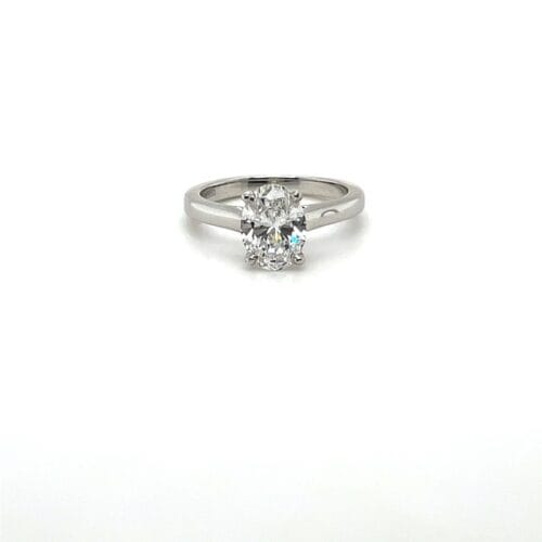 Lab-Grown Diamond Platinum 1.75ct Oval Cut Ring