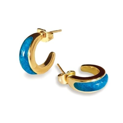 Cobalt Gemstone Bubble Hoop Earrings